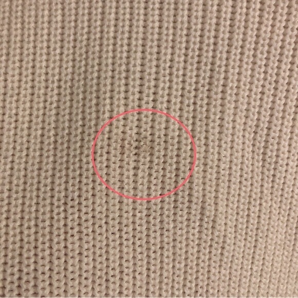 LOFT Cream Ribbed V-Neck Cotton Sweater - Picture 7 of 7